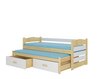 Lastevoodi Adrk Furniture Tiarro, 90x200 cm, valge/pruun hind ja info | Lastevoodid | kaup24.ee