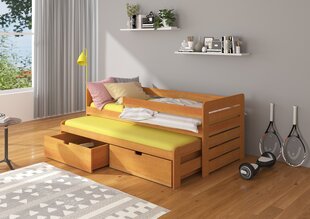 Lastevoodi Adrk Furniture Tomi koos küljekaitsega, 90x200 cm, pruun цена и информация | Детские кровати | kaup24.ee