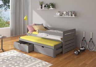 Lastevoodi Adrk Furniture Tomi koos küljekaitsega, 90x200 cm, hall цена и информация | Детские кровати | kaup24.ee