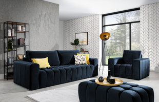 Комплект мягкой мебели из 3 предметов Lazaro, синий цвет цена и информация | Комплекты мягкой мебели | kaup24.ee