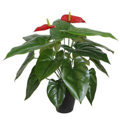 Искусственное растение ANTHURIUM H45см, фламинго, чёрный горшок цена и информация | Искусственные цветы | kaup24.ee