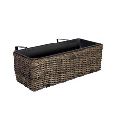 Rõdu lillekast WICKER 60x19xH18cm, tumepruun hind ja info | Dekoratiivsed lillepotid | kaup24.ee