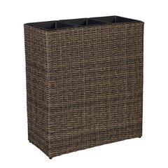 Контейнер для цветов Wicker 77x22xH80см, тёмно-коричневый цена и информация | Вазоны | kaup24.ee