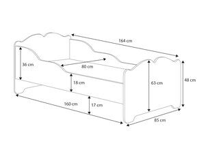 Lastevoodi ADRK Furniture Ximena Cat, 80x160 cm, valge hind ja info | Lastevoodid | kaup24.ee