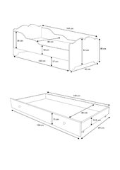 Lastevoodi ADRK Furniture Ximena Cat 80x160 cm, valge цена и информация | Детские кровати | kaup24.ee