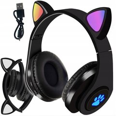 Juhtmeta kõrvaklapid LED kassikõrvadega, must hind ja info | Täpsustamata Arvutid ja IT- tehnika | kaup24.ee