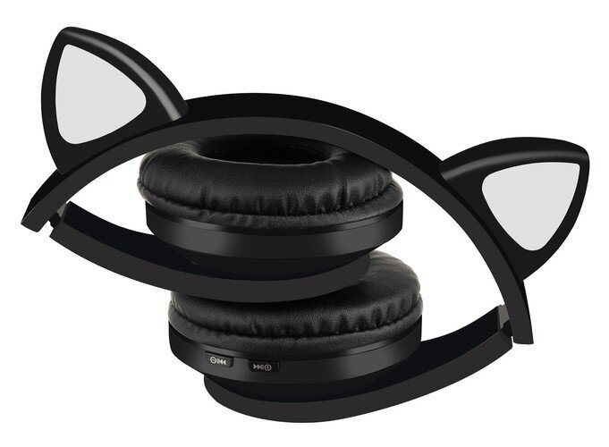 Juhtmeta kõrvaklapid LED kassikõrvadega, must цена и информация | Kõrvaklapid | kaup24.ee