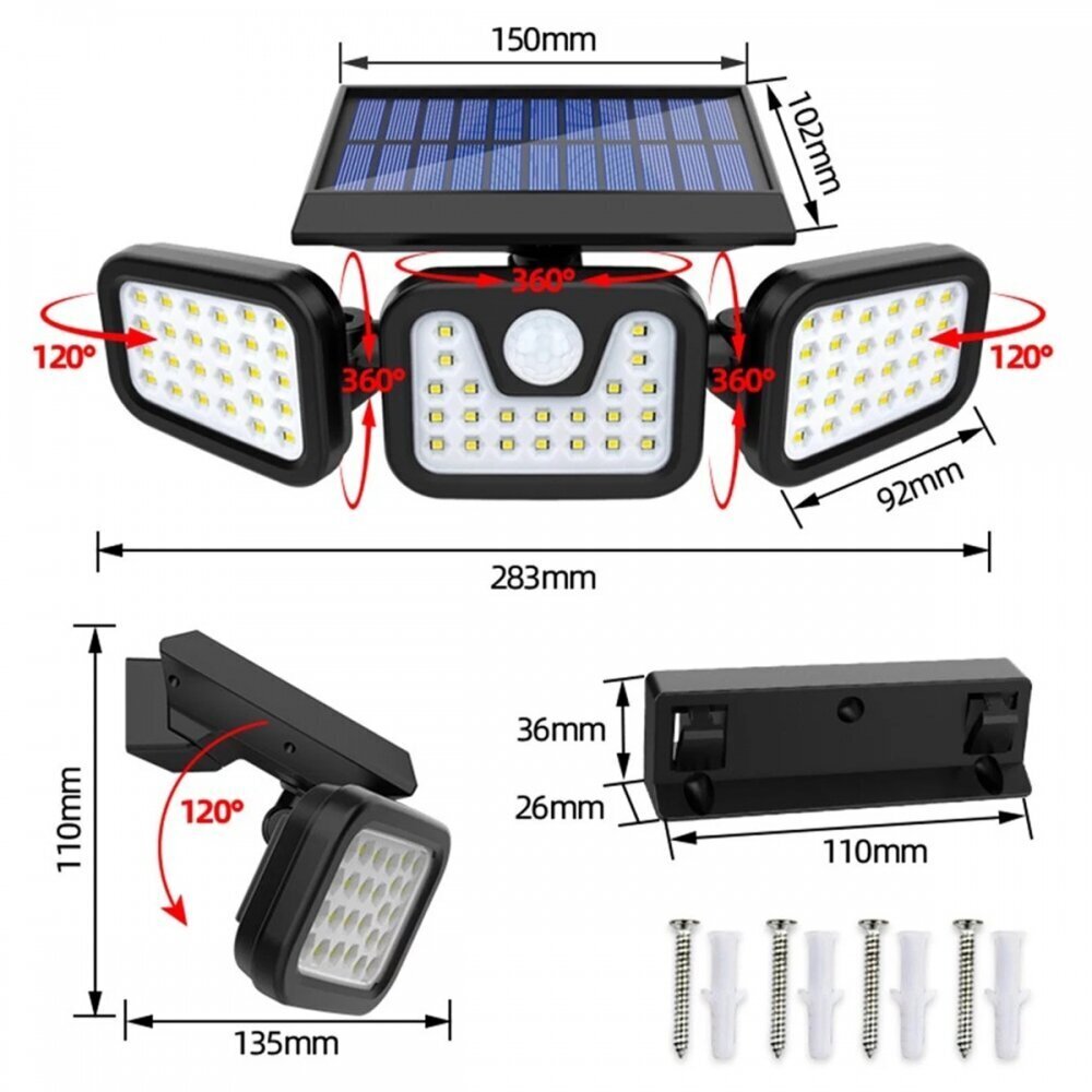 Päikesepatareiga LED-lamp hind ja info | Aia- ja õuevalgustid | kaup24.ee