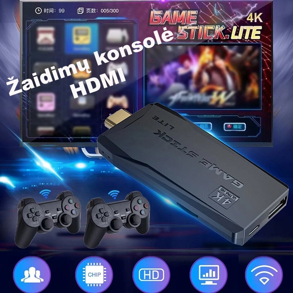 HDMI Retro mängukonsool 2.4G цена и информация | Mängukonsoolid | kaup24.ee