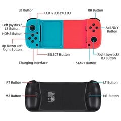 Телескопический контроллер игровой приставки Smartphone Gaming Controller BSP-D3, Red Blue цена и информация | Джойстики | kaup24.ee