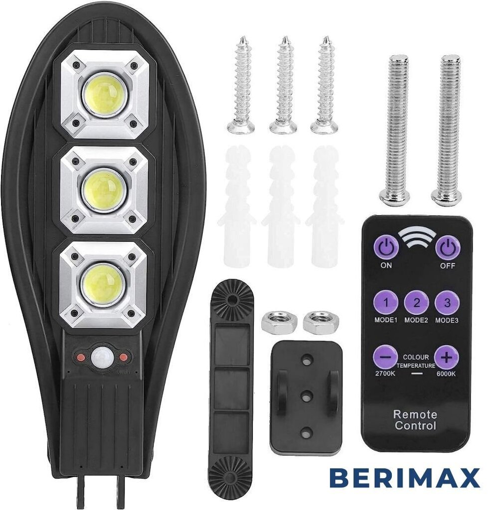 Tänavavalgusti koos päikesepaneeli ja juhtpaneeliga Berimax SL63T BRM_1409049 цена и информация | Aia- ja õuevalgustid | kaup24.ee