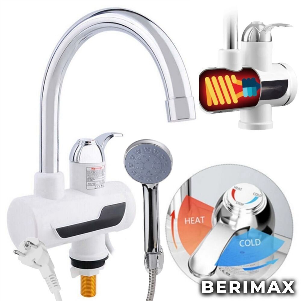 Elektriline dušisegisti Berimax Instant Digital Pro 5 (ühendus allapoole) BRM_1804005B hind ja info | Boilerid | kaup24.ee