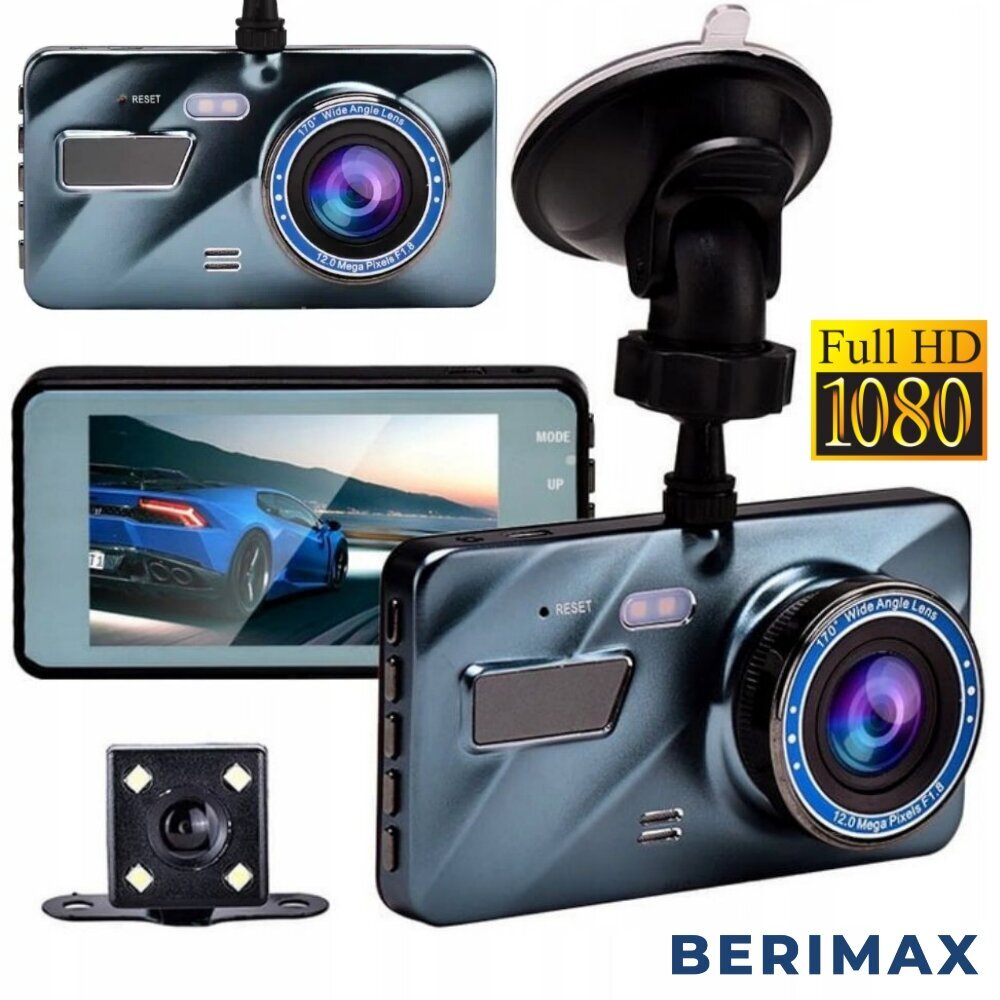 Videosalvesti Berimax P05K koos tahavaatekaameraga BRM_5904653720559 hind ja info | Pardakaamerad ja videosalvestid | kaup24.ee