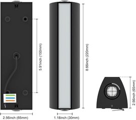 Современный светодиодный настенный светильник Shinbeam , 8W, 960LM, черный цена и информация | Настенный светильник Конусы | kaup24.ee