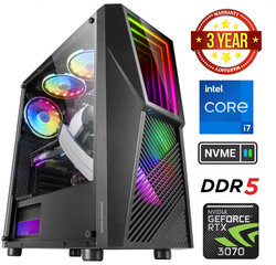 Gamer i7-13700F 16GB 1TB NVME SSD 1TB HDD RTX 3070 Windows 11 hind ja info | Lauaarvutid | kaup24.ee