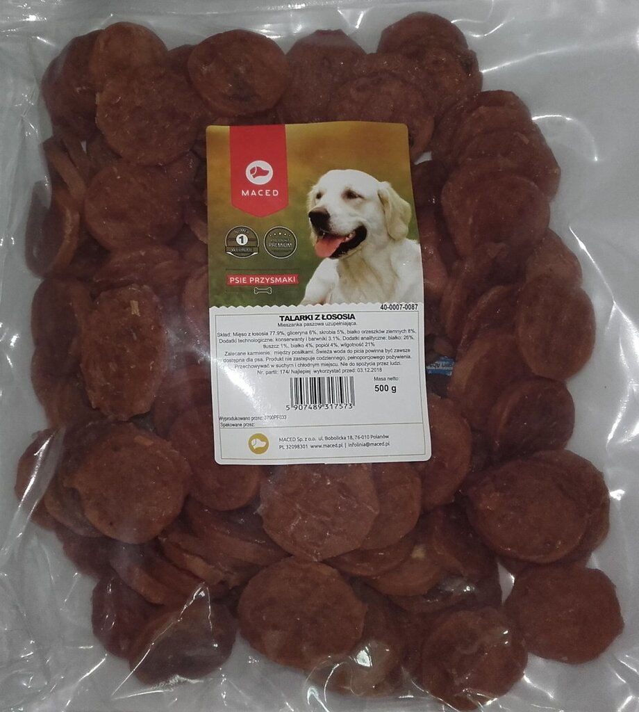 Maced lõhe viilud, 500 g hind ja info | Maiustused koertele | kaup24.ee