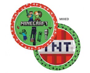 Ühekordsed lauanõud 8 inimesele Minecraft (tassid, taldrikud ja salvrätikud) цена и информация | Праздничная одноразовая посуда | kaup24.ee