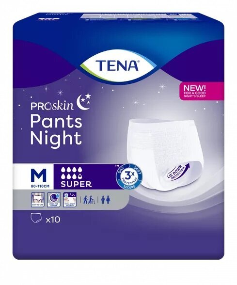 Mähkmed Tena Pants Night Super Medium, N10 hind ja info | Mähkmed, hügieenisidemed, ühekordsed linad täiskasvanutele | kaup24.ee