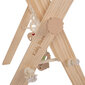 KiddyMooni puidust mängumaja pehme vahtmatiga väikelastele rippuvate mänguasjadega Montessori mänguasi väikelastele Treenige helehalli matiga hind ja info | Imikute mänguasjad | kaup24.ee