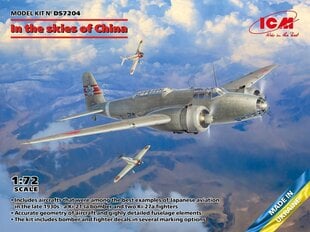 Liimitav mudel ICM DS7204 In the skies of China Ki-21-Ia bomber and two Кі-27а fighters 1/72 цена и информация | Склеиваемые модели | kaup24.ee