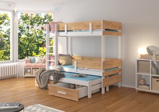 Кровать двухъярусная ADRK Furniture Etapo 80x180 см, белый/коричневый цвет цена и информация | Детские кровати | kaup24.ee