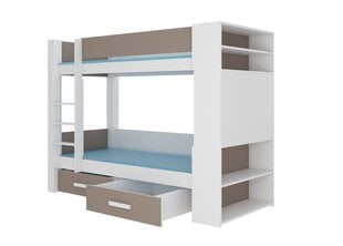 Narivoodi Adrk Furniture Garet, 80x180 cm, valge/hall цена и информация | Детские кровати | kaup24.ee