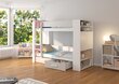 Narivoodi Adrk Furniture Garet, 80x180 cm, valge/hall hind ja info | Lastevoodid | kaup24.ee