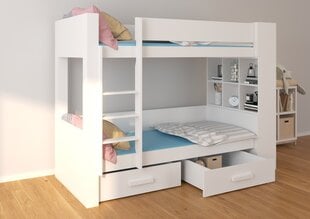 Кровать двухъярусная Adrk Furniture Garet, 90x200 см, белый цвет цена и информация | Детские кровати | kaup24.ee