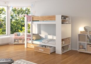 Кровать двухъярусная Adrk Furniture Garet, 90x200 см, белый/коричневый цвет цена и информация | Детские кровати | kaup24.ee