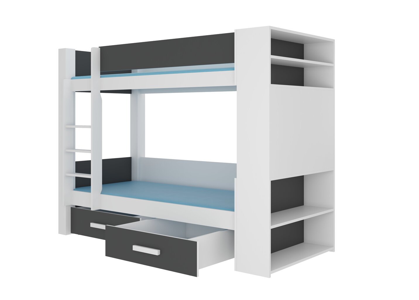 Narivoodi Adrk Furniture Garet, 80x180 cm, valge/must hind ja info | Lastevoodid | kaup24.ee