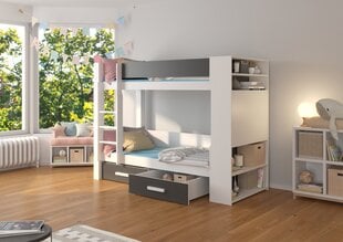 Кровать двухъярусная Adrk Furniture Garet, 80x180 см, белый/черный цвет цена и информация | Детские кровати | kaup24.ee