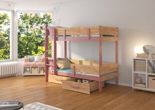 Двухъярусная кровать ADRK Furniture Etiona 80x180см, коричневый/серый цвет цена и информация | Детские кровати | kaup24.ee