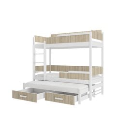 Кровать двухъярусная ADRK Furniture Queen с матрасами, 80х180 см, белый/коричневый цвет цена и информация | Детские кровати | kaup24.ee