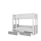 Narivoodi Adrk Furniture Arta koos madratsiga, 80x180 cm, valge/hall hind ja info | Lastevoodid | kaup24.ee
