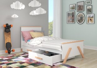 Voodi Adrk Furniture Koral, 80x180 cm, valge/pruun цена и информация | Детские кровати | kaup24.ee