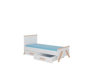 Voodi Adrk Furniture Koral, 80x180 cm, valge/pruun цена и информация | Детские кровати | kaup24.ee