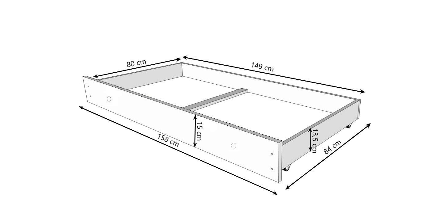 Lastevoodi Adrk Furniture Pepe Formula, 80x160 cm, valge hind ja info | Lastevoodid | kaup24.ee