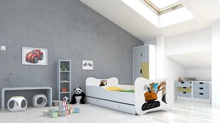 Lastevoodi Adrk Furniture Gonzalo digger, 80x160 cm, valge hind ja info | Lastevoodid | kaup24.ee
