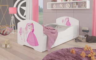 Детская кроватка Adrk Furniture Pepe Princess and horse, 80х160 см, белого цвета цена и информация | Детские кровати | kaup24.ee