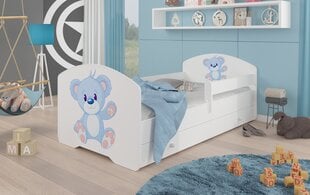 Lastevoodi Adrk Furniture Pepe blue Bear, 80x160 cm, valge hind ja info | Lastevoodid | kaup24.ee