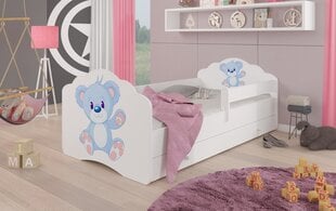 Детская кроватка Adrk Furniture Casimo Bear, 70х140 см, белый/синий цвет цена и информация | Детские кровати | kaup24.ee