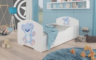 Lastevoodi Adrk Furniture Pepe blue Bear, 80x160 cm, valge hind ja info | Lastevoodid | kaup24.ee
