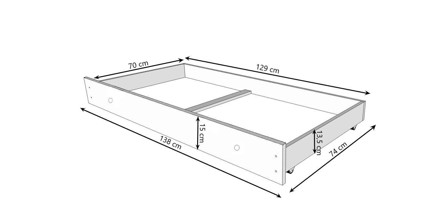 Lastevoodi Adrk Furniture Pepe Police, 70x140 cm, valge цена и информация | Lastevoodid | kaup24.ee