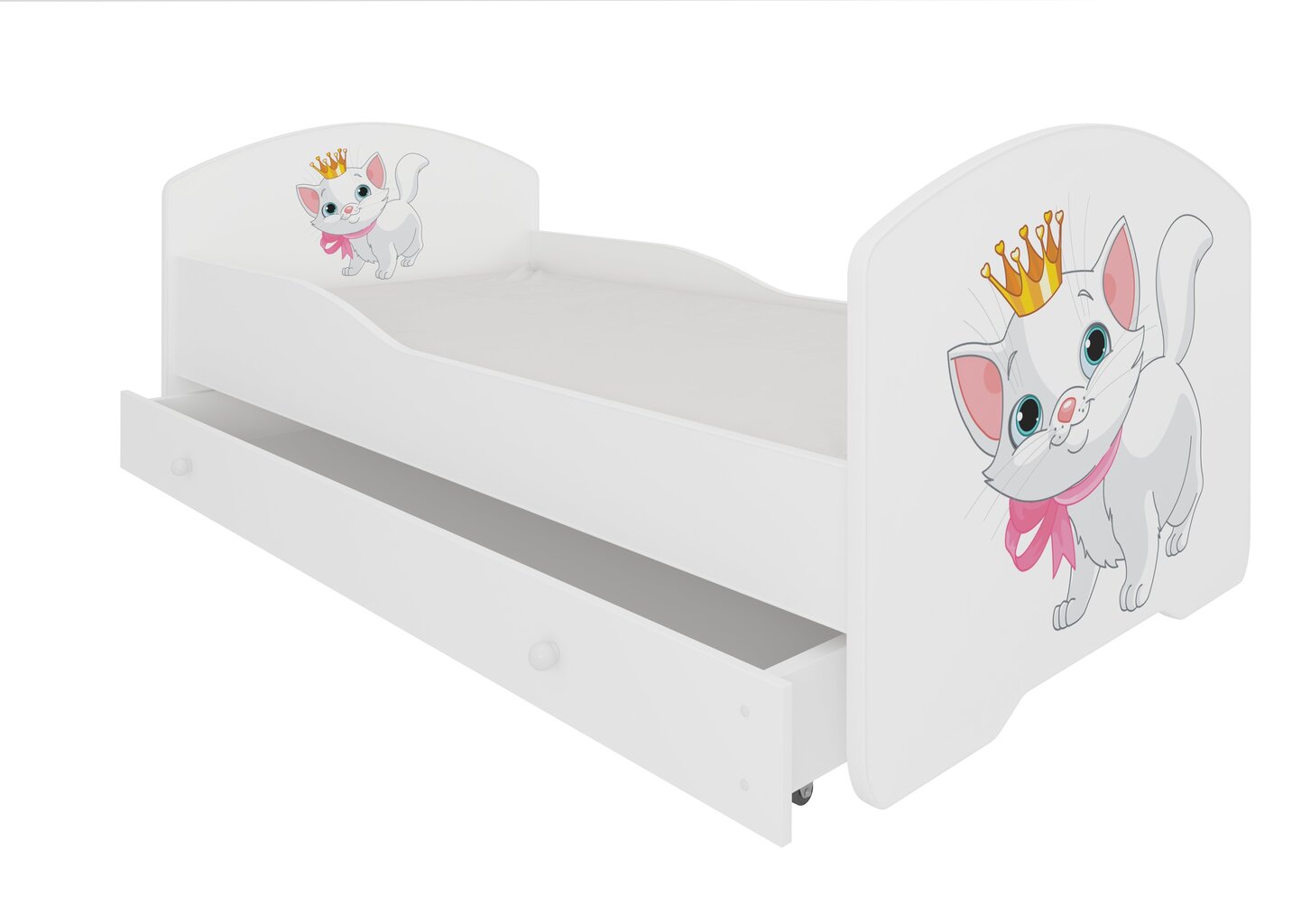 Lastevoodi Adrk Furniture Pepe cat, 80x160 cm, valge цена и информация | Lastevoodid | kaup24.ee