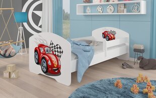 Lastevoodi Adrk Furniture Pepe car zigzag, 80x160 cm, valge hind ja info | Lastevoodid | kaup24.ee