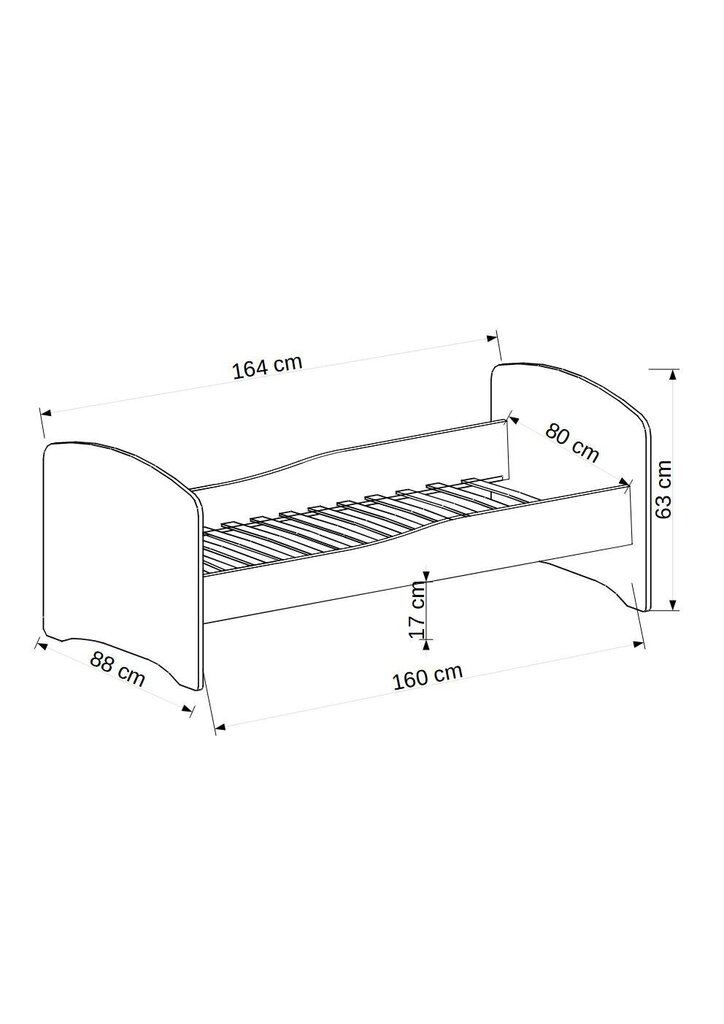 Lastevoodi Adrk Furniture Gonzalo digger, 80x160 cm, valge цена и информация | Lastevoodid | kaup24.ee