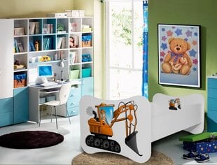 Lastevoodi Adrk Furniture Gonzalo digger, 80x160 cm, valge hind ja info | Lastevoodid | kaup24.ee