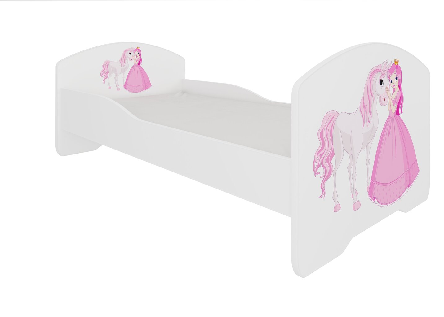 Lastevoodi Adrk Furniture Pepe Princess and horse, 70x140 cm, valge hind ja info | Lastevoodid | kaup24.ee