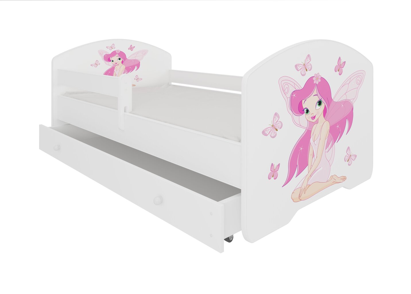 Lastevoodi Adrk Furniture Pepe Girl with wings, 70x140 cm, valge hind ja info | Lastevoodid | kaup24.ee