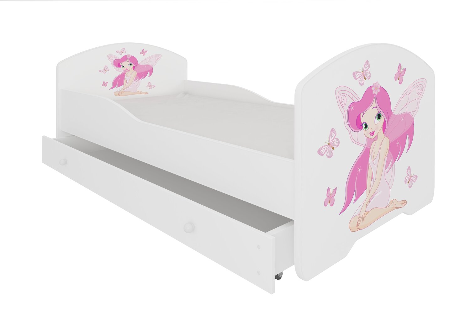 Lastevoodi Adrk Furniture Pepe Girl with wings, 70x140 cm, valge цена и информация | Lastevoodid | kaup24.ee